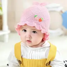 GBCNYIER/От 3 до 10 месяцев, осенне-зимняя вязаная хлопковая шапочка для новорожденных, хлопковая шапочка для младенца с милым рисунком, теплая, плотная, 4 цвета