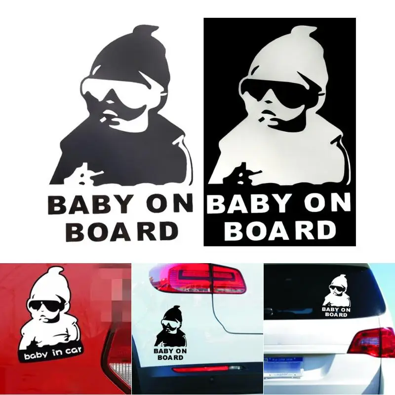 

Baby on Board Car Stickers Universal Car Reflective Waterproof Rear Door Reflective Car Warning Decal Sticker Car-styling
