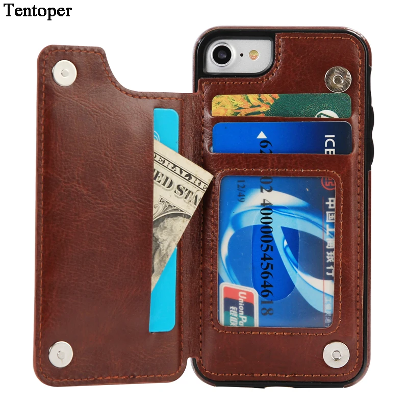 

For iPhone 6 6s 7 Case Luxury Leather Wallet Flip Card Slot Holder Stand Back Cover for iPhone 7 8 6 6s Plus Magnetic Phone Case