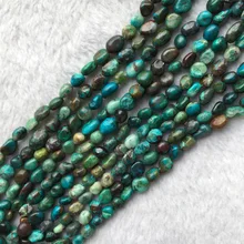 Натуральный зеленый синий коричневый хризоколла самородок свободной формы филе нерегулярные галька бусины 6-8 мм 1" 05676