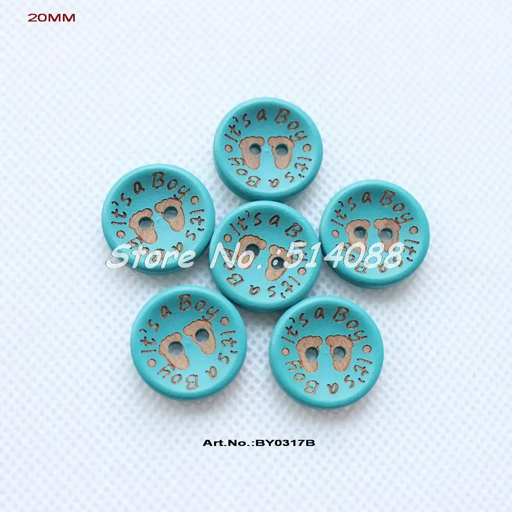 Buy (100pcs/lot) 20mm " It's a Boy " Buttons Wooden