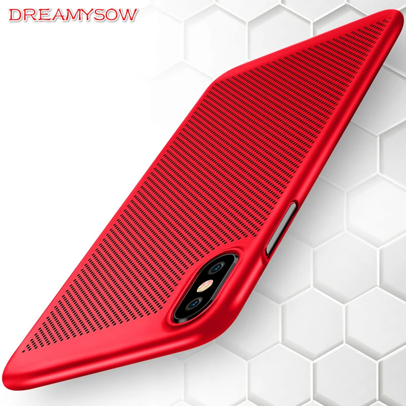 

For iPhone XS Max 6.5 XR 6.1 X 5.8 2019 Case Heat Dissipation PC Case For iPhone 8 7 6 6S Plus 5 5S SE phone Cover Protect Shell
