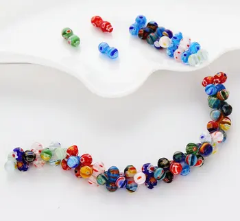 

Millefiori Glass Peanuts Beads Lampwork Bead Mixed Colors 48pcs/lot