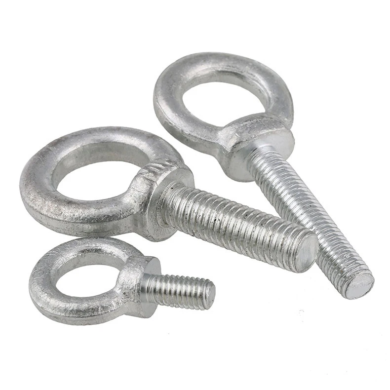 8pcs M6 White Zinc Plated Slipknot Bolt Lifting Eye Bolts Extended Eyebolt Ring Screws Screw 12mm-60mm length