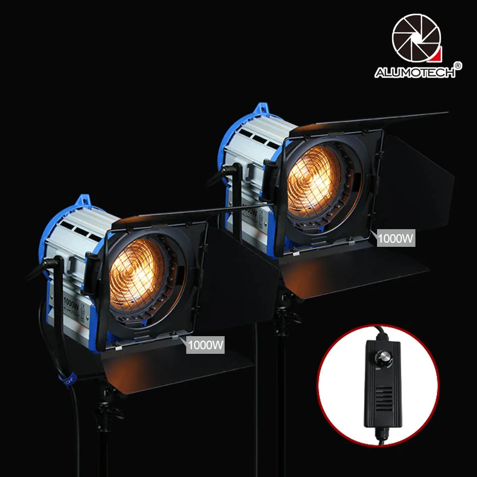 ALUMOTECH Pro As ARRI 2PCS 1000W Dimmer Built-in Fresnel Tungsten Spot light camera vedio