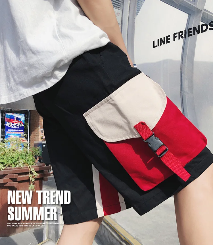 Men Summer Hip Hop Shorts Streetwear Mens Safari Style Vintage Joggers Shorts Male Big Pockets Shorts