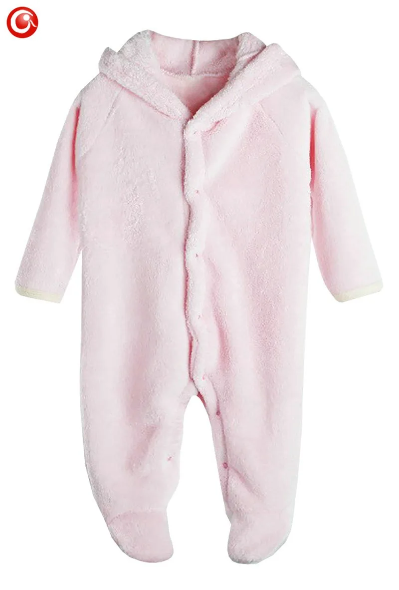 2016 Cute Winter Warm longsleeve coral fleece infant baby Romper cartoon winter Jumpsuit boys girls animal overall menino menina (5)