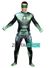 Free Shipping DHL NEW 3D Printing Shade Green Lantern Costume Bodysuit 2016 Male Superhero Halloween Zentai Suit Fancy Dress