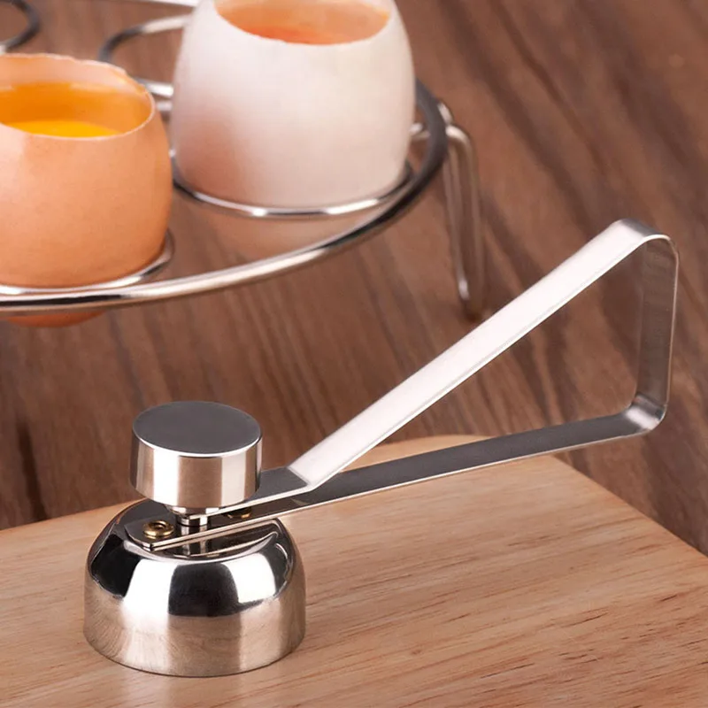 

Stainless Steel Egg Opener Boiled Egg Topper Shell Cutter Knocker Raw Egg Cracker Separator Kitchen Cooking Gadgets Egg Beater