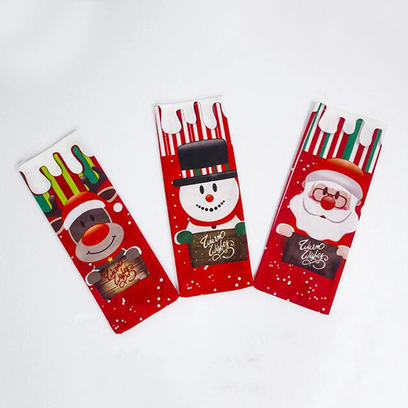 

34 X 12.5cm Red Wine Christmas Santa Tree Bottle Cover Bags Sets Bottle Decor For New Year Xmas Dinner Party