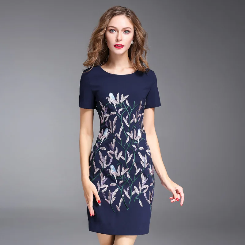 Женское платье карандаш с коротким рукавом вышивкой|embroidery dress|sleeve dressdresses large sizes |