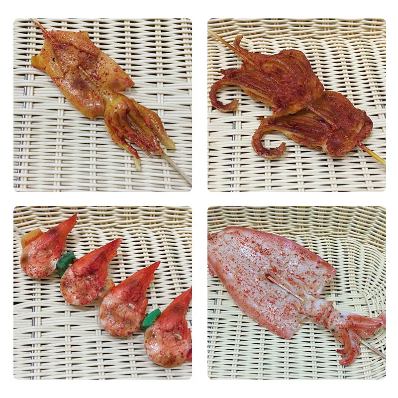 

Simulated Barbecue Skewer Restaurant Food Model Window Ornaments Photography Props Decorative PVC Fake Meat Vegetables Skewers