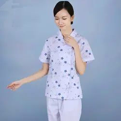 Для женщин с коротким рукавом Хирургическая Скраб Комплекты одежды больницы изоляции Костюмы Красота Салон спецодежды униформа медсестры