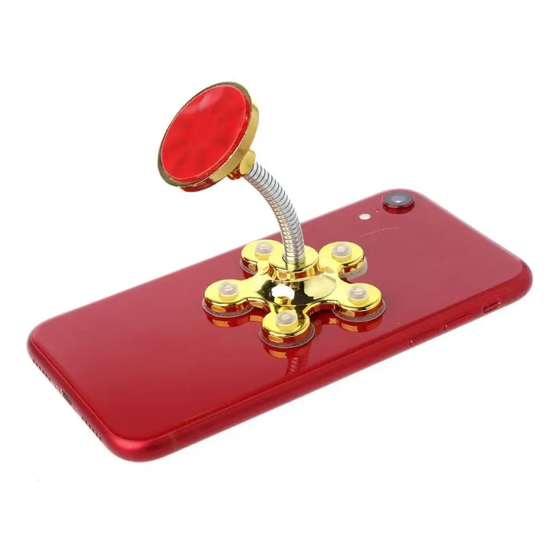 

360 Degree Rotatable Metal Flower Magic Suction Cup Mobile Phone Holder Car Bracket for iPad iPhone Samsung Smartphones
