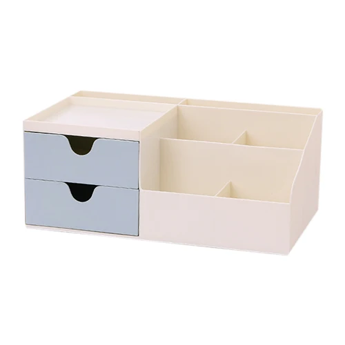 Коробка для хранения косметики Органайзер для ванной ящик Рабочий стол Контейнер для мелочей Ювелирные изделия Чехол для лака для ногтей аксессуары поставки - Цвет: Blue A5
