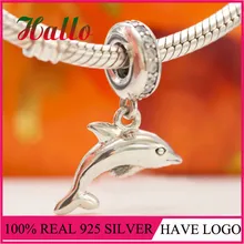 Игривый Дельфин болтается Шарм животных Бусины Подходят берлоки для пульсера 925 талисманы для изготовления ювелирных изделий ювелирные изделия