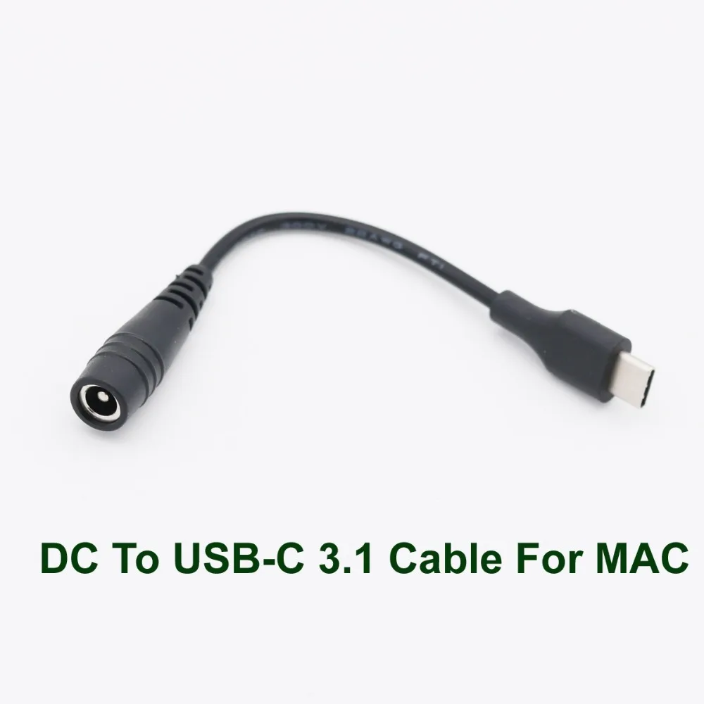 1 шт. USB 3 Type C штекер в DC 5 мм x 2 разъем питания удлинитель зарядный кабель 15