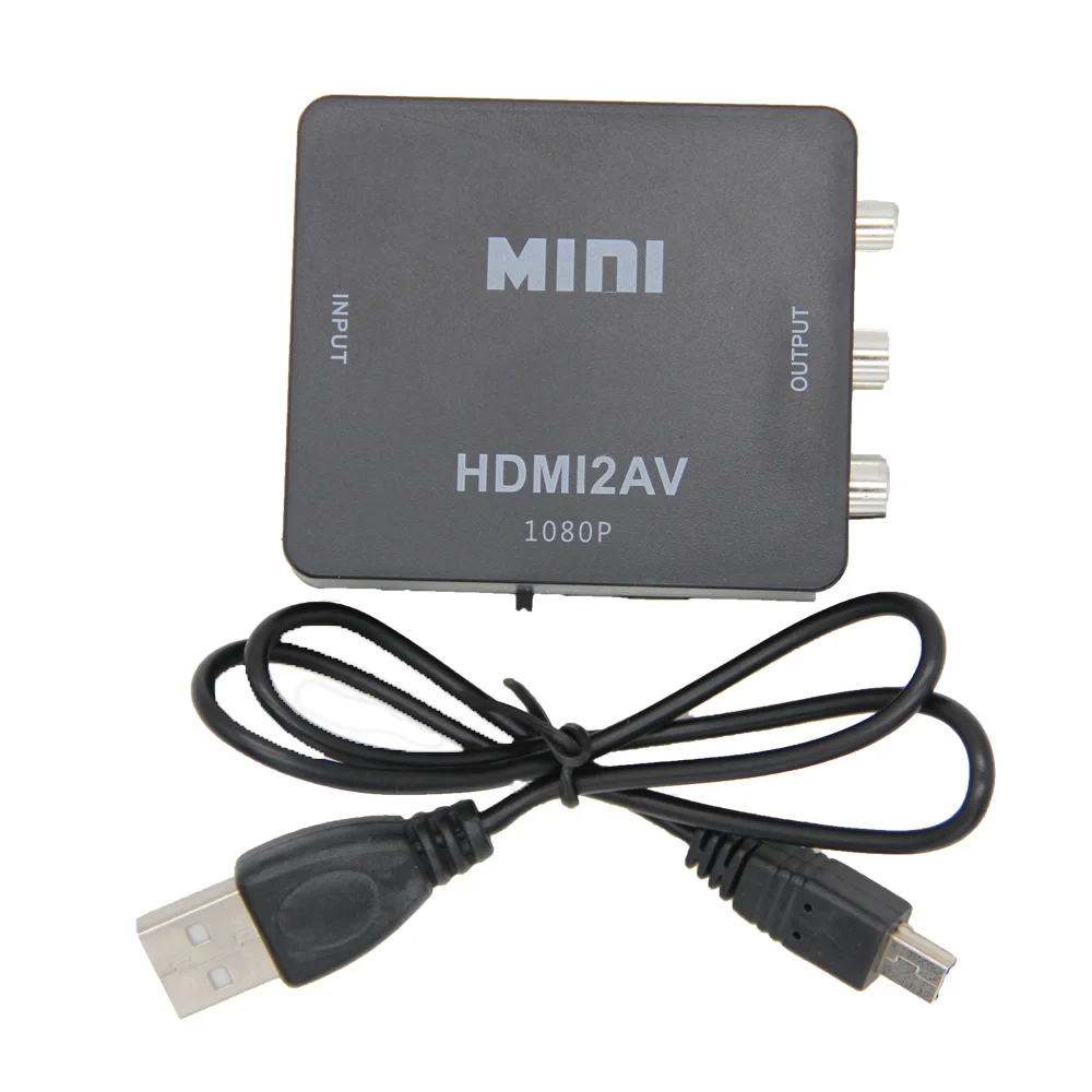 

HDMI TO AV Scaler Adapter HD Video Converter Box HDMI to RCA AV/CVSB L/R Video 1080P HDMI2AV Support NTSC PAL