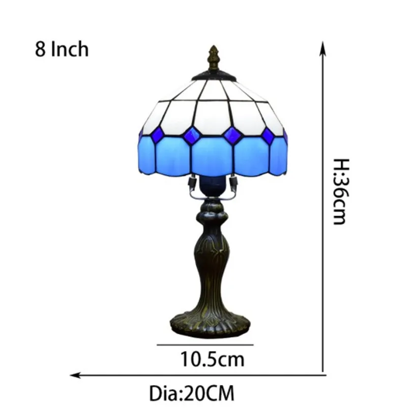 Богемский дизайн, Европейский светодиодный винтажный Настольный светильник, прикроватная лампа для спальни, декоративное освещение, мозаичная витражная настольная лампа 8 дюймов