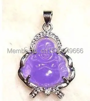 

FREE SHIP>>>5PCS Stunning purple jade Buddha Jewelry Pendant Necklace