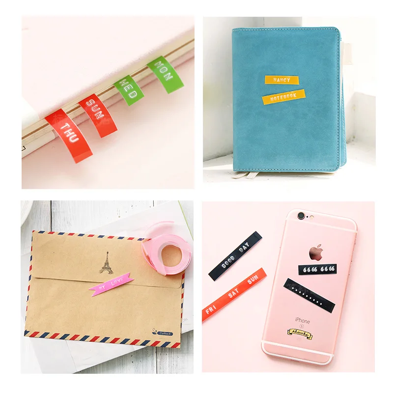 متعدد الألوان موتكس E101 طابعة البسيطة DIY اليد متوافق ل dymo 3D النقش اليدوي الشريط دليل آلة كاتبة حروف آلة