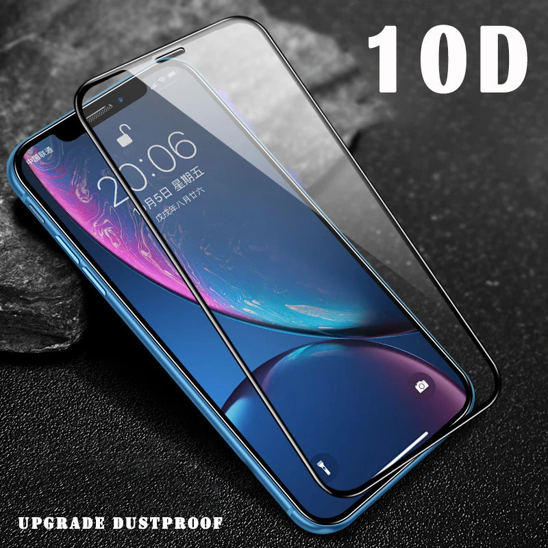 10D ультра прозрачное закаленное стекло для iPhone X XR XS Max 7 8 6 Plus защита экрана полное