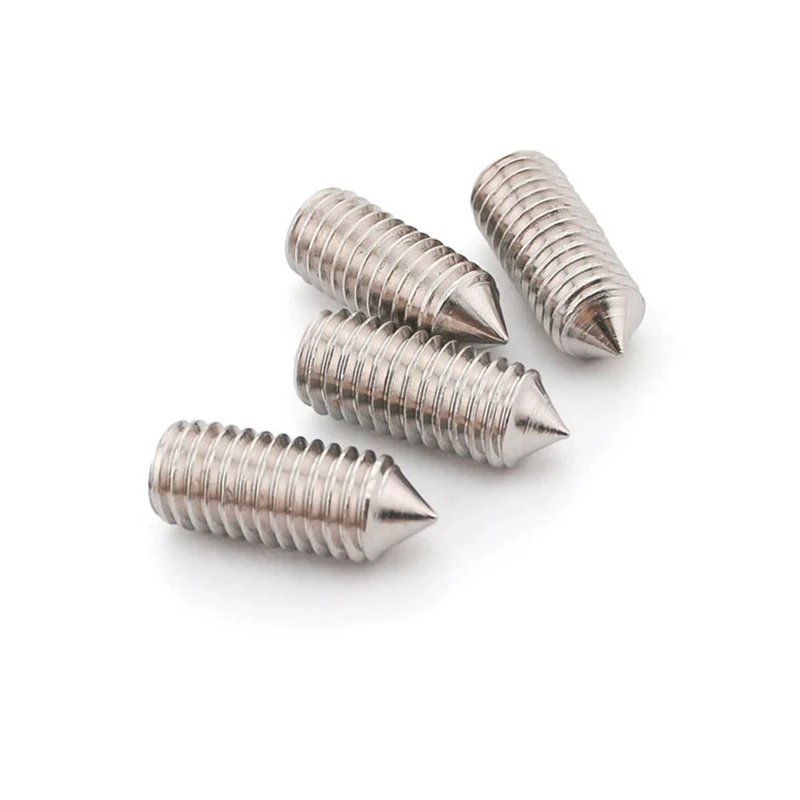 50PCS M3 304 Stainless Steel Metric Thread Cone Point Hex Socket Set