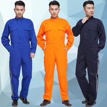 10 комплектов, хлопок, цельный Рабочий костюм, светоотражающая одежда из одного предмета, Мужская рабочая одежда, детский комбинезон, рабочая одежда