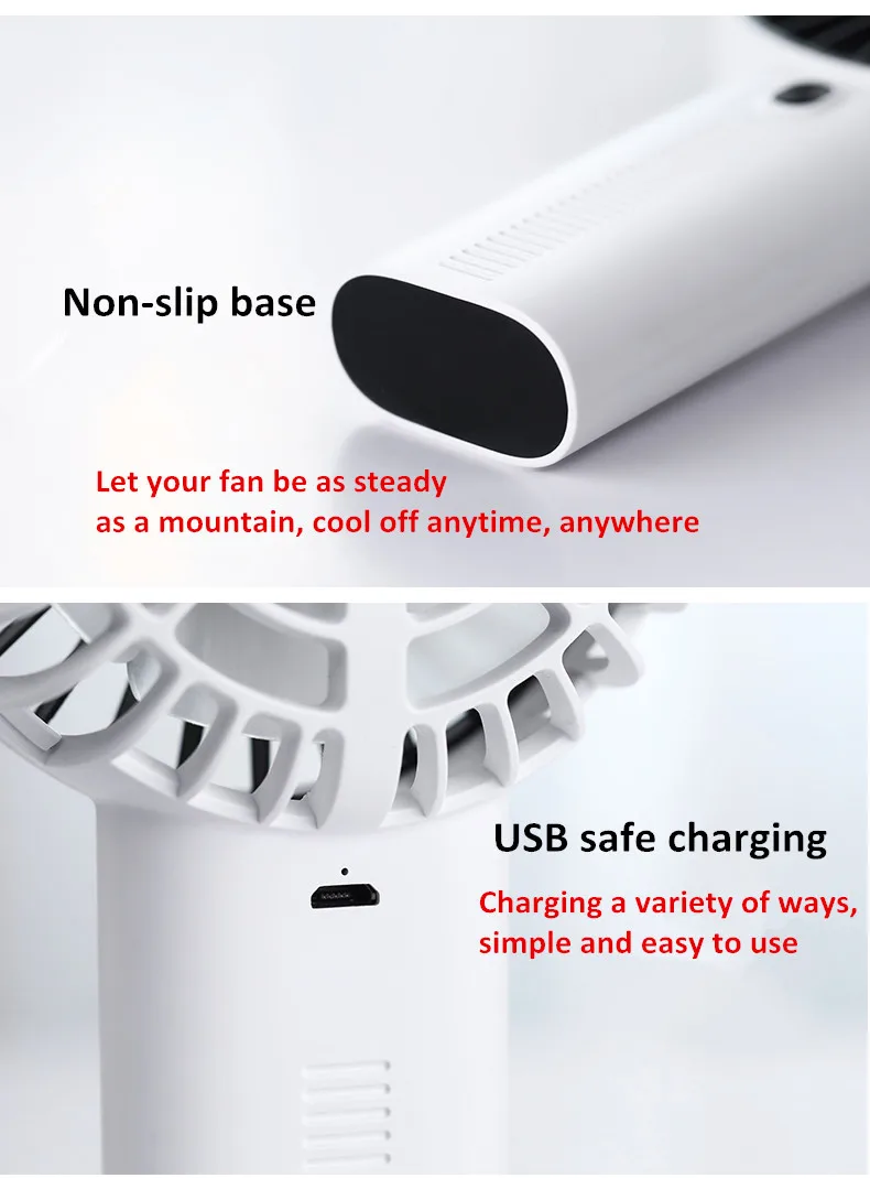 USB мини-вентилятор 2000 мАч перезаряжаемый портативный вентилятор воздушного охлаждения 3 скорости офисный Настольный маленький вентилятор с держателем для мобильного телефона