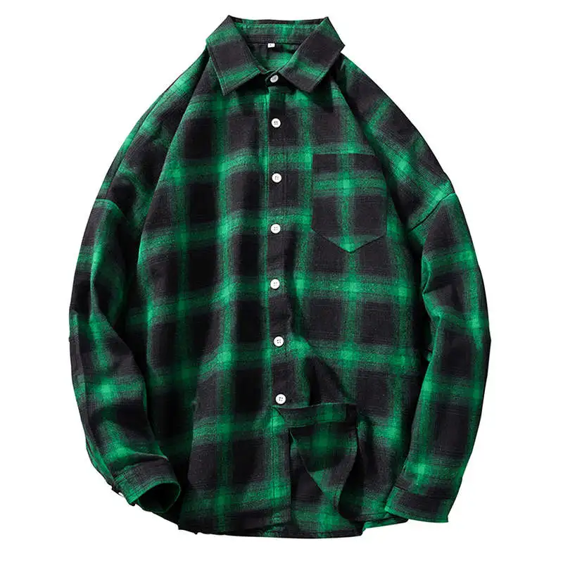 متقلب الرجال قميص 2019 الربيع الخريف جديد طويل الأكمام الفانيلا منقوشة قميص الرجال مكتب نمط الأعمال عارضة قمصان M-5XL