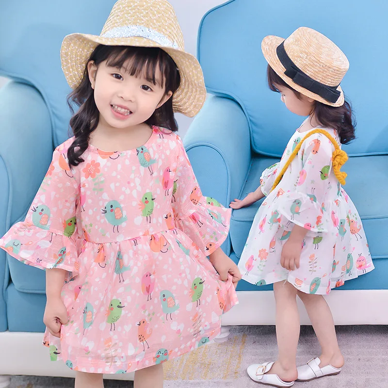 2019 New Baby Girl Dress baby girl dress baby cute clothes kid Sleeveless Dresses Children Floral Print Dress