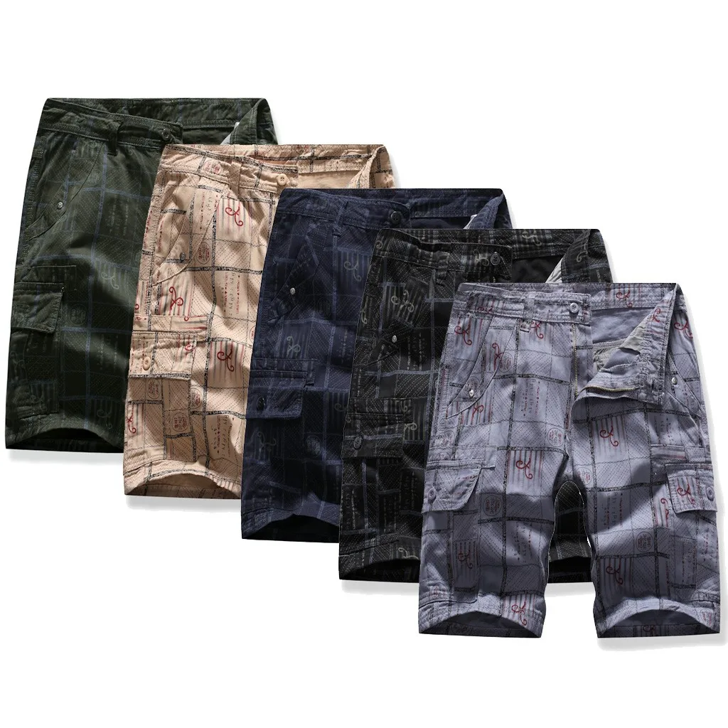 

2019 New Arrival Men's Short Pants Casual Pure Color Straight Slim Fit Trousers With Pockets Jeans spodenki meskie MUQGEW