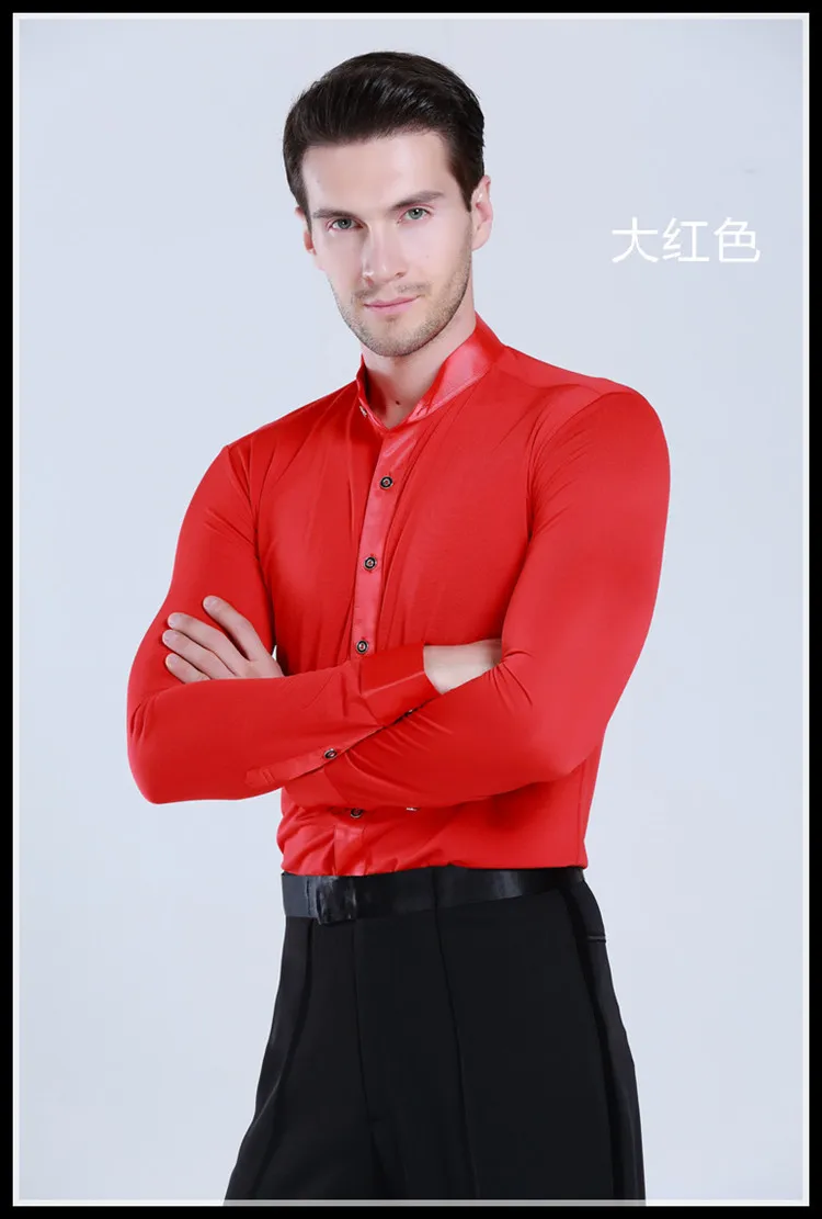 DB23596 mens latin dance shirt-13