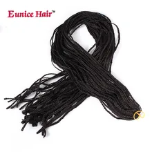 Eunice Box Braid Hair Extensions 28-дюймовые светло-бордовые коричнево-фиолетовые синтетические