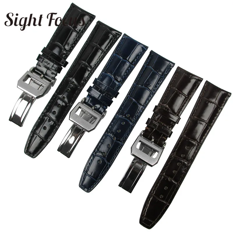 22 мм изогнутый ремешок для часов IWC Португальский кожаный ремешок для мужчин t Seven Day power наручные часы браслет мужской ремень