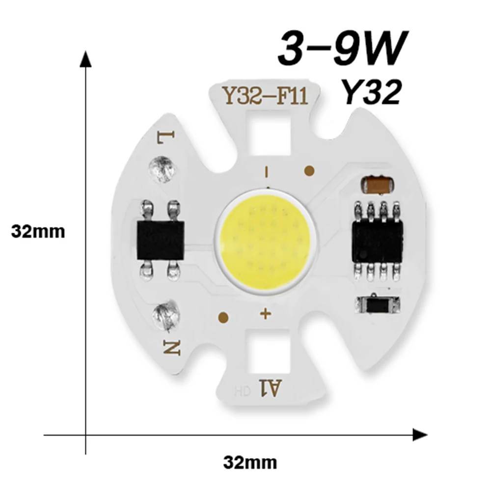 COB светодиодный светильник с чипами переменного тока 220 В, 3 Вт, 5 Вт, 7 Вт, 9 Вт, светодиодный лампочка, умный IC драйвер, лампочка, светильник, сделай сам, точечный светильник, потолочный светильник, уличный прожектор
