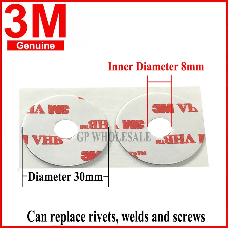

3M 4941 Very High Bond Acrylic Foam Tape, Double-Sided vhb circle round diameter 30mm with inner diameter 8mm