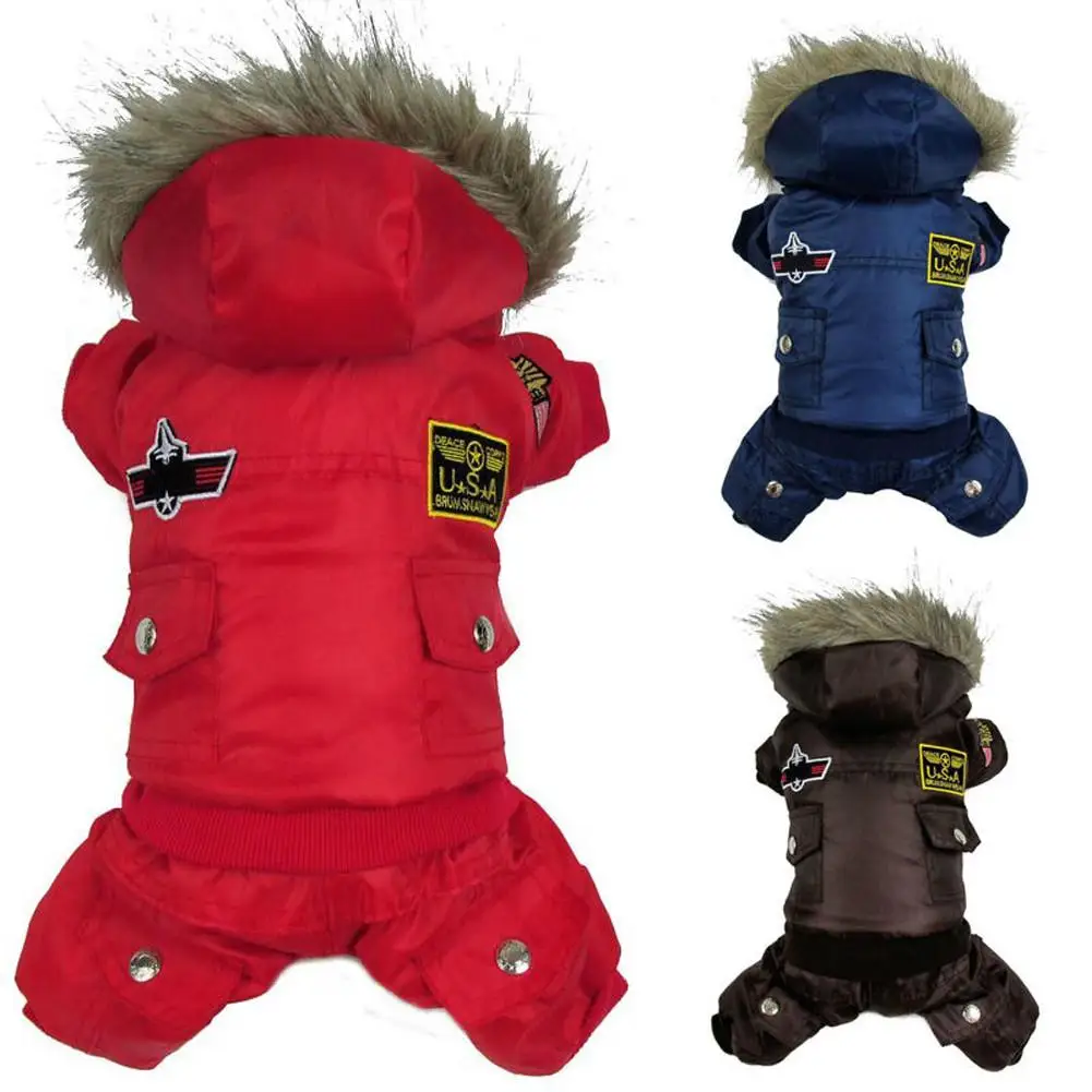 Милая зимняя куртка для собак, комфортное теплое пальто, американские воздушные силы, обслуживание домашних животных, 4 фута, тайский