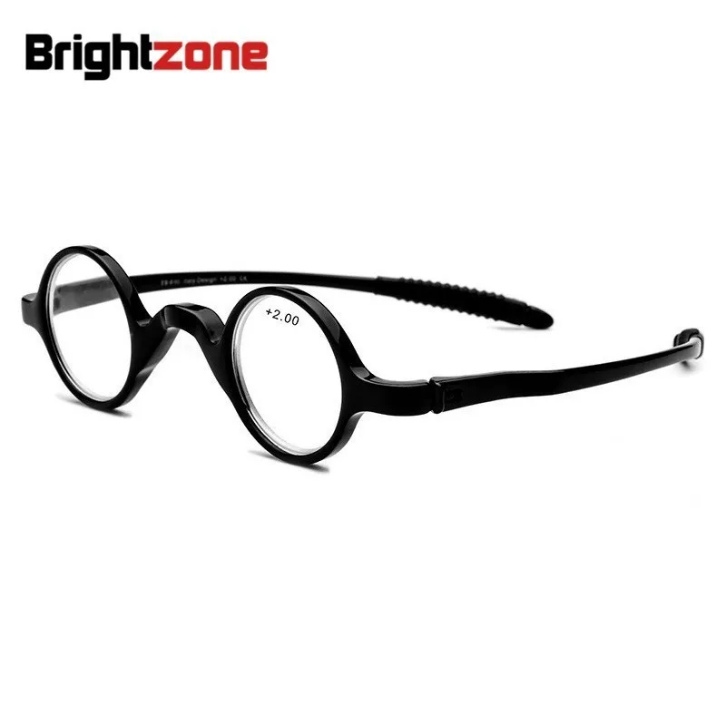Brightzone-패션 TR90 풀 프레임 노안 라운드 원거리 안경, 디옵터 하이 클리어 독서 남성 여성 돋보기 접이식 