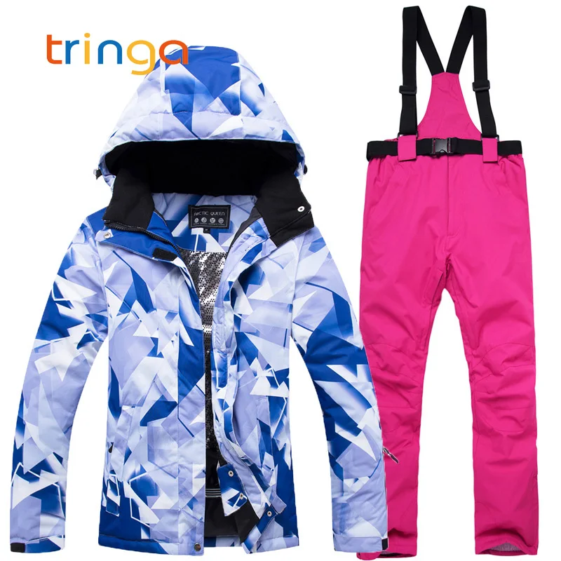 

Women's Snowboarding Suits Waterproof Windproof Female Skiing Jackets+Pants -30 Degrees Snow Suits Winter Ski Clothing Women