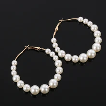 3 UMeter, женские элегантные белые жемчужные круглые серьги-кольца, для девочек, на день рождения, большие жемчужные круглые серьги для свадьбы, помолвки