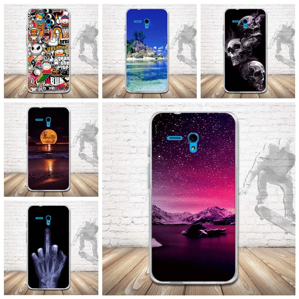 

Luxury 3D Releif Print Back Cover For Alcatel One Touch Fierce XL 5054 Case Phone Case Silicon Soft TPU Cover for Alcatel 5054D