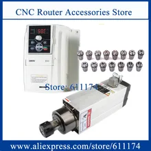 CNC 4 подшипника шпинделя двигатель 3.5Kw AC380V с воздушным охлаждением двигателя шпинделя ER25 18000 об/мин и 4 кВт AC380V VFD инвертор и 15 шт. ER25 сбор