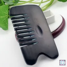 9.5x5.5 см коровий рог гребень массажер для головы черный бык рогом Гуа Ша Инструменты кровообращение кожи головы массаж инструмент