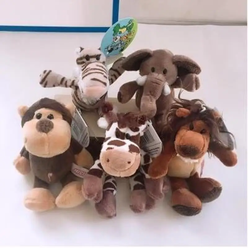 

Tiger Elephant Monkey Lion Giraffe Plush Animal Toy Zero Profit Cute 15cm Germany Jungle Brother 5pcs/lot Free Shipping