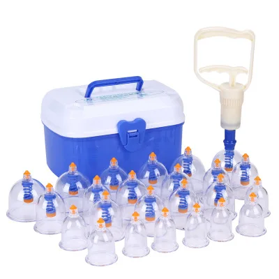 Traditional Chinese Vacuum Cupping Set Body Suction Cupping With Magnetic Treatment 24 Cups +Free Medical Case