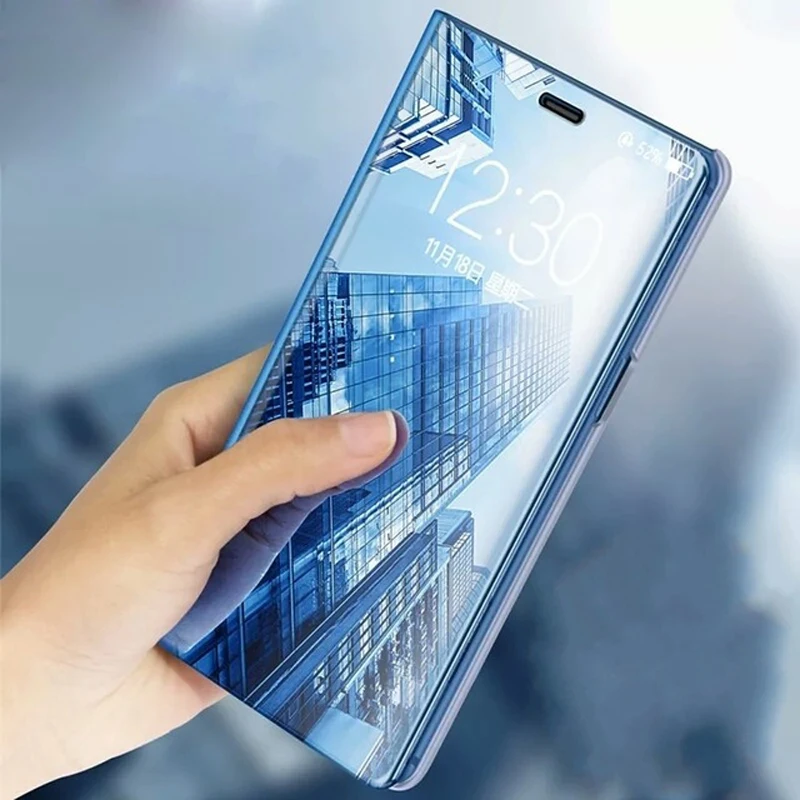 Прозрачный зеркальный флип-чехол Mi 6X для Xiaomi Роскошный чехол из искусственной