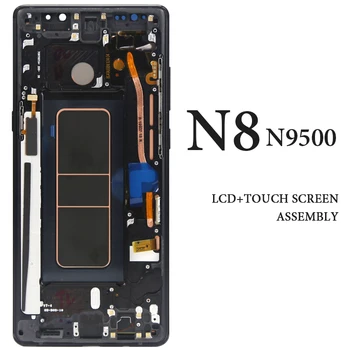 شراءلسامسونج نوت 8 LCD عرض مع الإطار ل سام N8 N950 N950F N900D N900DS N950U LCD عرض بانتيلا شاشة تعمل باللمس جزء الهاتف