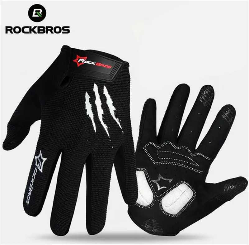 RockBros Winter Touch Screen Breathable Full Finger Cycling font b Gloves b font Men Women MTB