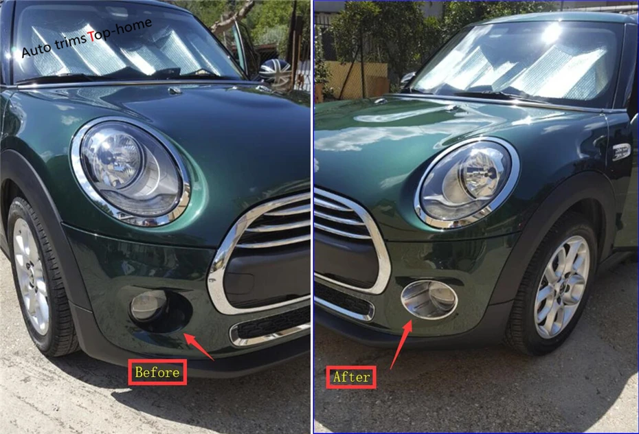 

Передние противотуманные фары Yimaautotrims, крышка лампы, отделка, подходит для Mini Cooper F55 F56 F57 3 двери/5 дверей 2014-2018, хромированный АБС-пластик